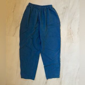 Vintage cotton 1980s ballon pants green and blue yarn dyed cotton